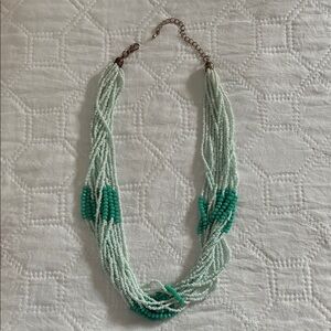 Handmade Mint & Teal Beaded Multi-Strand Necklace